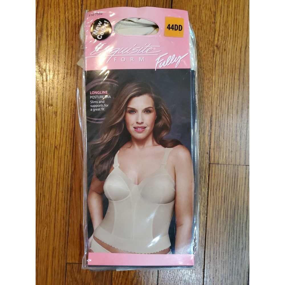 NWT Exquisite Form 5107532‎ Fully Posture Longline Bra Beige Nude 44DD Slimming